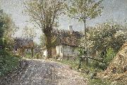 Peder Monsted A country lane oil painting